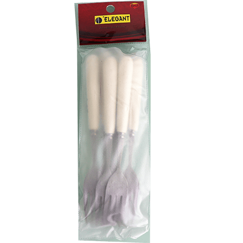 Large Silver Ceramic Fork Set 6 Pieces