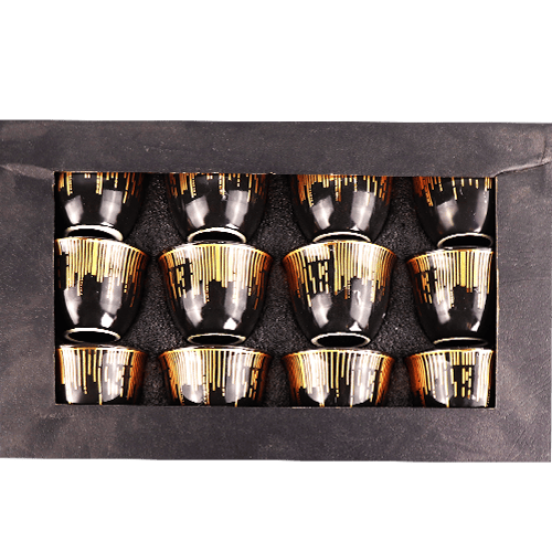 Dark Coffee Cup Black Set 12pcs