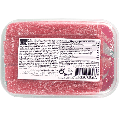 Sour Strawberry Gummy Candy Becky's 300g