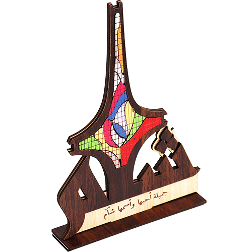 Damascus Sword Monument Mosaic Desk Stand