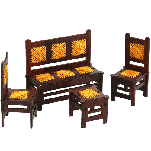 Mini Wooden Sofa Set 4pcs