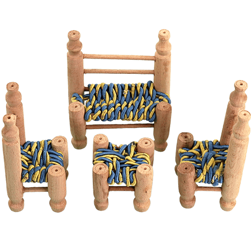 Mini Traditional Seating Set Handmade 4pcs