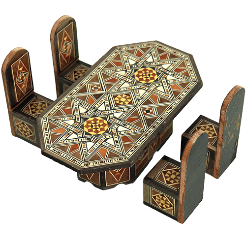 Mini Damascene Mosaic Table Set 5pcs