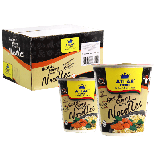 24 X Curry Flavour Instant Noodles Cup Atlas Foods 60g