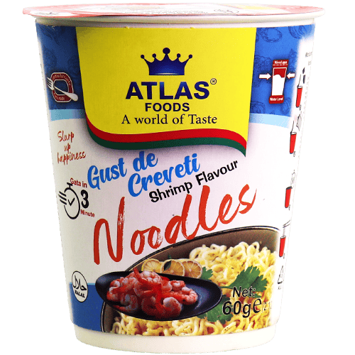 24 X Shrimp Flavour Instant Noodles Cup Atlas Foods 60g