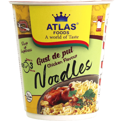 24 X Chicken Flavour Instant Noodles Cup Atlas Foods 60g