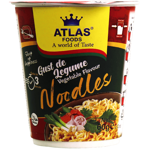 24 X Vegetable Flavour Instant Noodles Cup Atlas Foods 60g