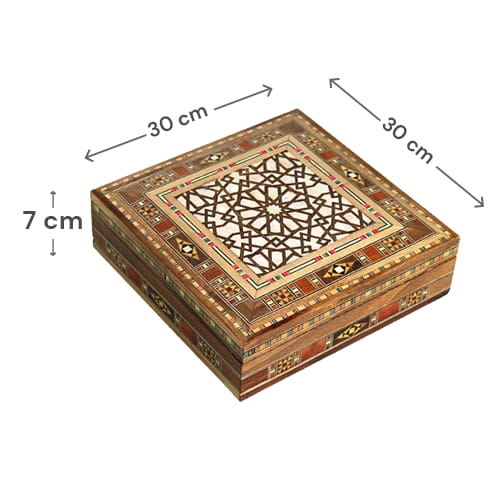 Wooden Mosaic Mother of Pearl Decor Box 30x30cm