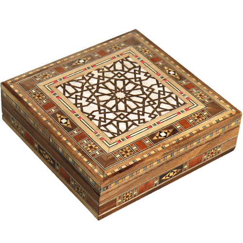 Wooden Mosaic Mother of Pearl Decor Box 30x30cm