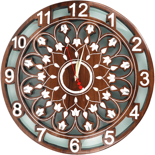 Handmade Mother of Pearl Wall Clock 43cm