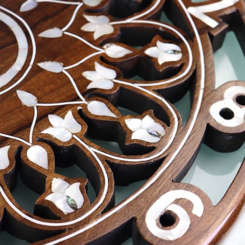 Handmade Mother of Pearl Wall Clock 43cm