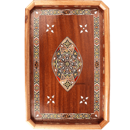 Wooden Mother of Pearl Serving Tray 49x32x4cm