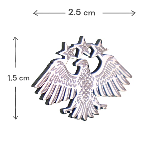 Syrian Eagle Silver Lapel Pin 2.5 cm