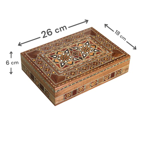 Mosaic Wooden Box 26x18x6 cm