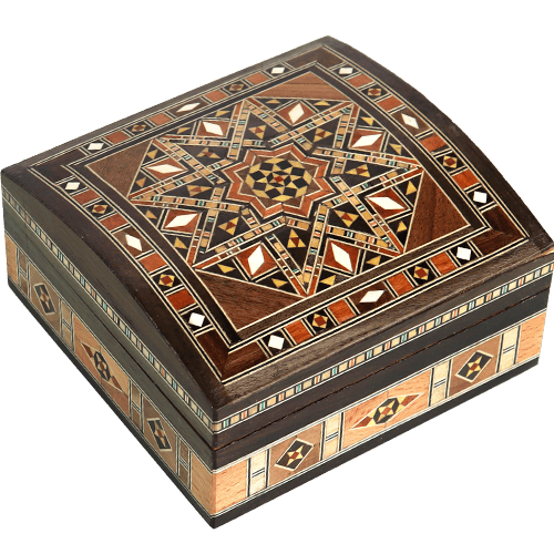 Mosaic Wooden Box 14x14x7 cm