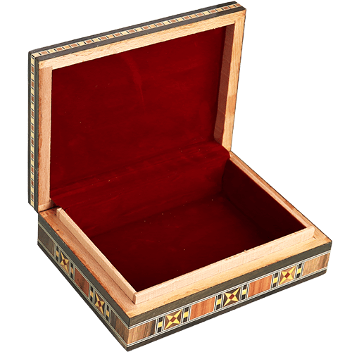 Decorated Mosaic Wooden Box 18x13x5 cm