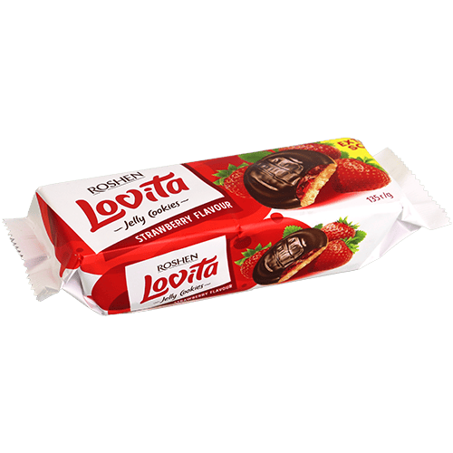 Lovita Strawberry Jelly Biscuits ROSHEN 135g