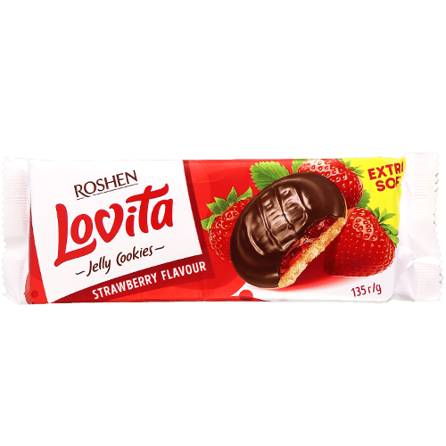 Lovita Strawberry Jelly Biscuits ROSHEN 135g