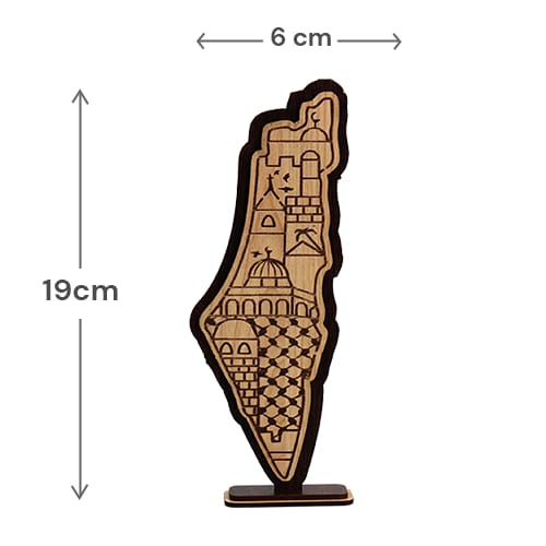 Wooden Palestine Map Stand 19cm