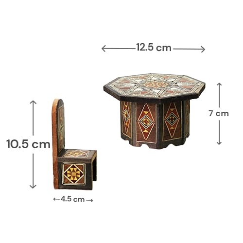 Mini Mosaic Table & 4 Chairs 12.5cm