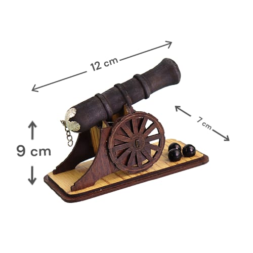 Wooden Antique Cannon Figurine