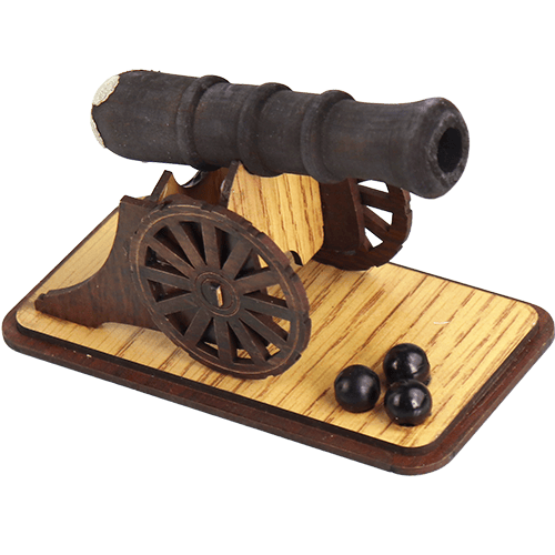 Wooden Antique Cannon Figurine