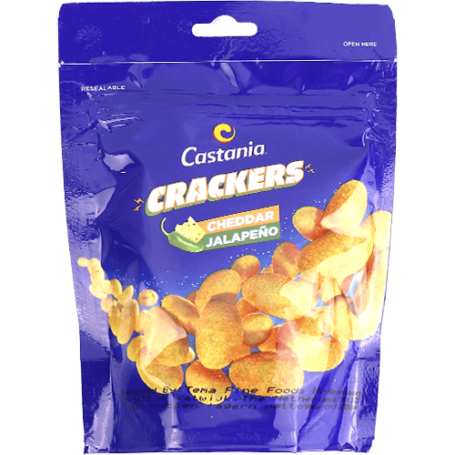 Cheddar Jalapeño Crackers Castania 100g
