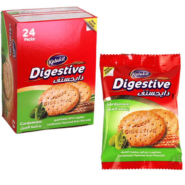 Cardamom Digestive Bran Biscuits Katakit 24 Packs