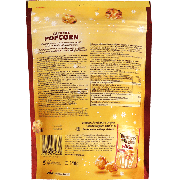 Werther's Winter Cinnamon Caramel Popcorn 140g
