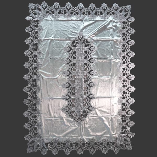 Silver Lace Tablecloth 150x210cm