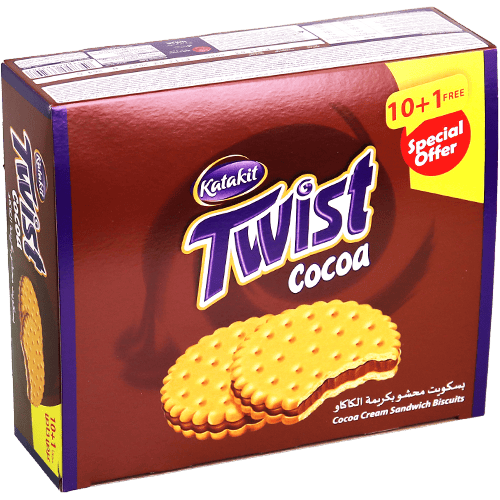 Cocoa Cream Sandwich Biscuit Katakit Twist 10+1pcs