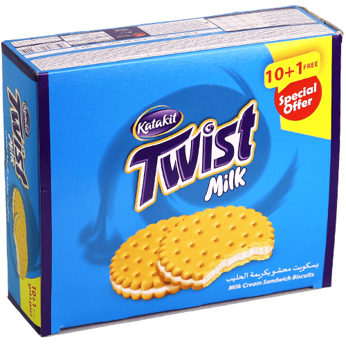 Twist Milk Cream Sandwich Biscuits Katakit 10+1