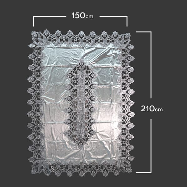 Silver Lace Tablecloth 150x210cm