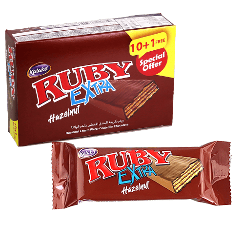 Hazelnut Cream Wafer Coated in Chocolate Ruby Extra Katakit 10+1 Free