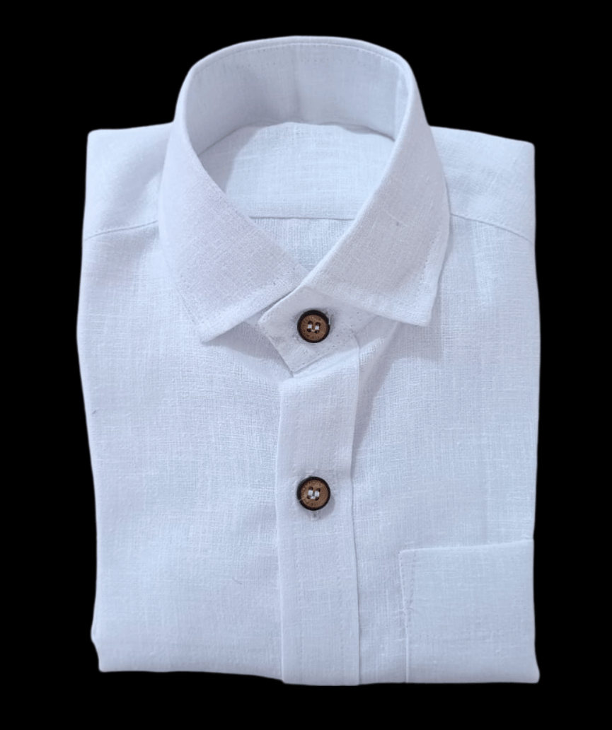 Kids White Linen Shirt