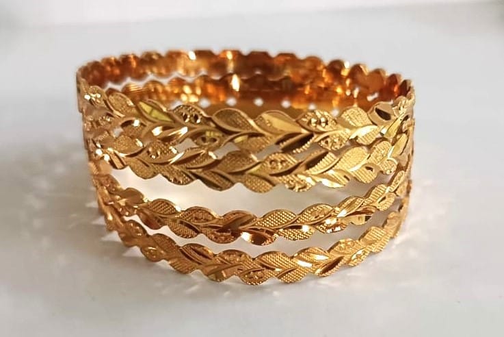 Gold Plated Bangles (Set of 4)