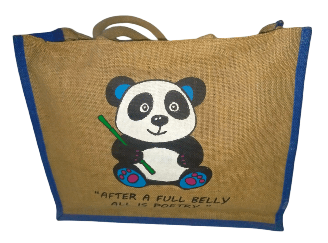 Panda Hand-Painted Jute Tote