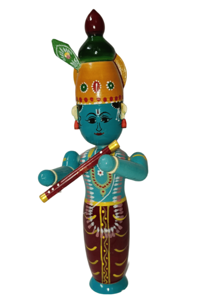 Wooden Krishna Idol