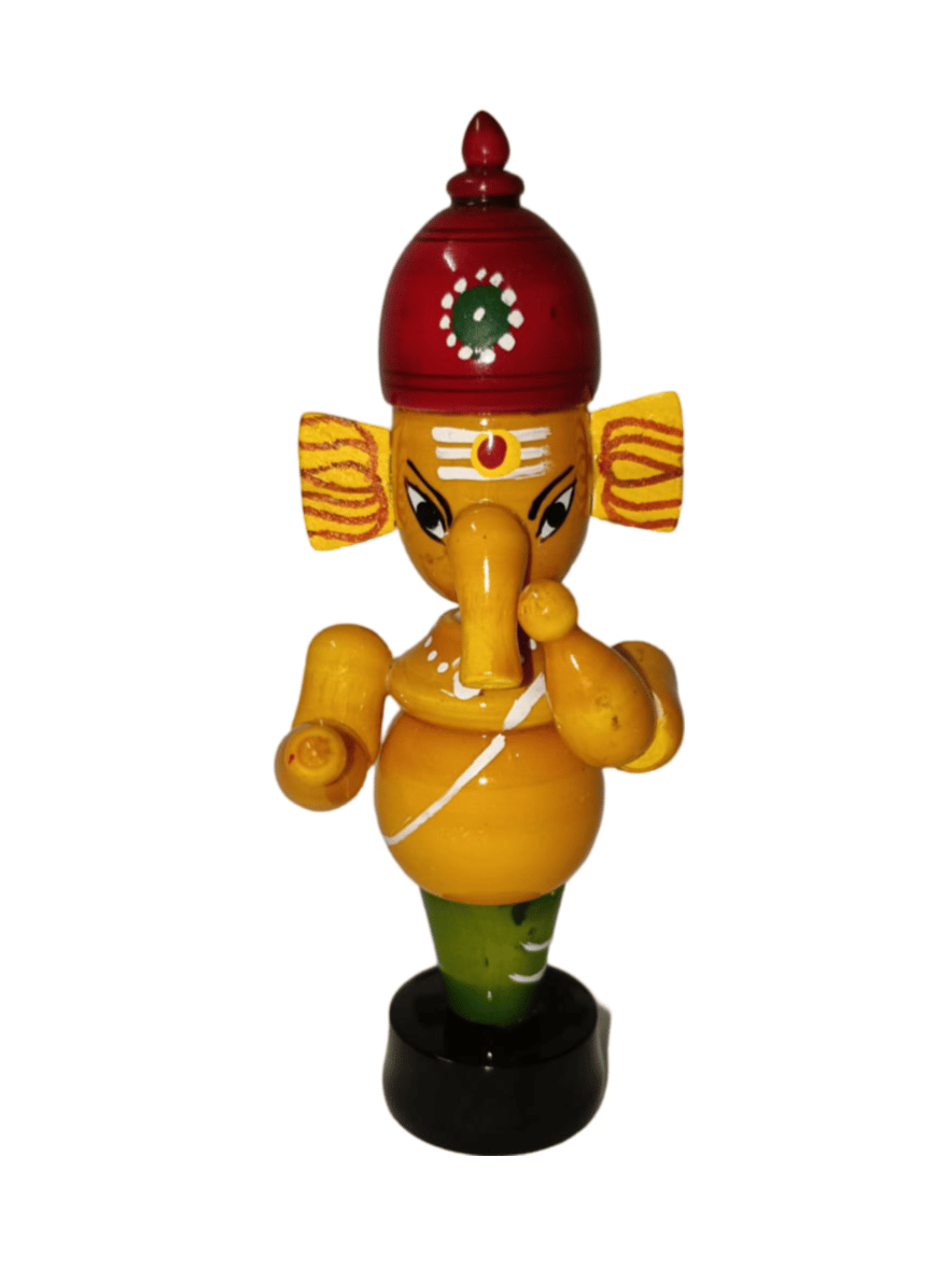 Wooden Handcrafted Dancing Ganesha Idol