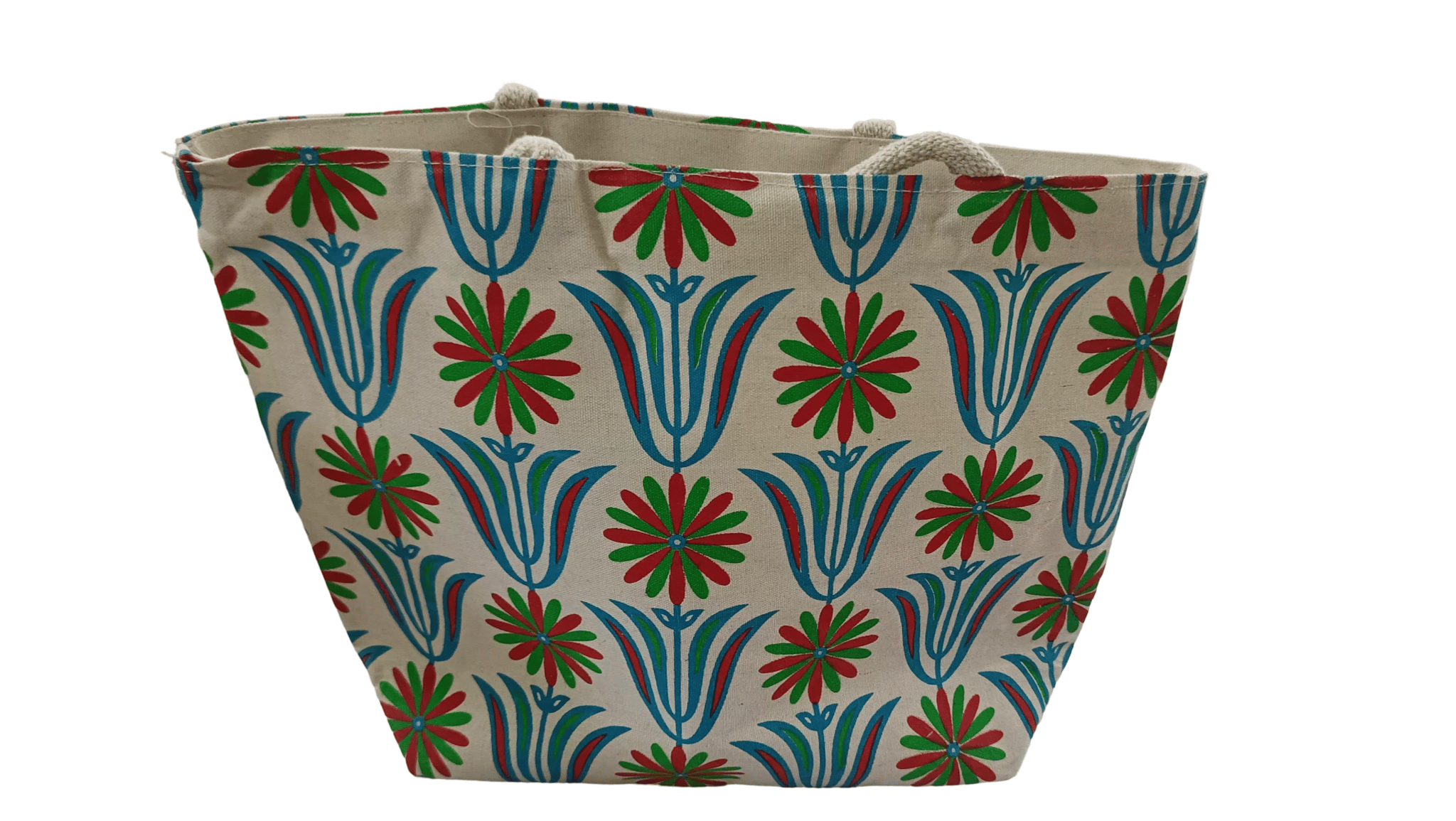 Jute Tote Hand Bag with All Over Print