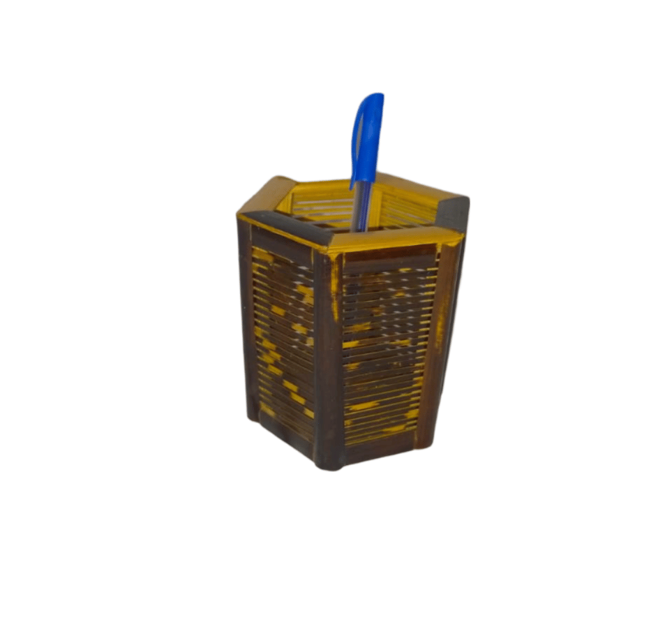 Hexagonal Bamboo Pen Holder