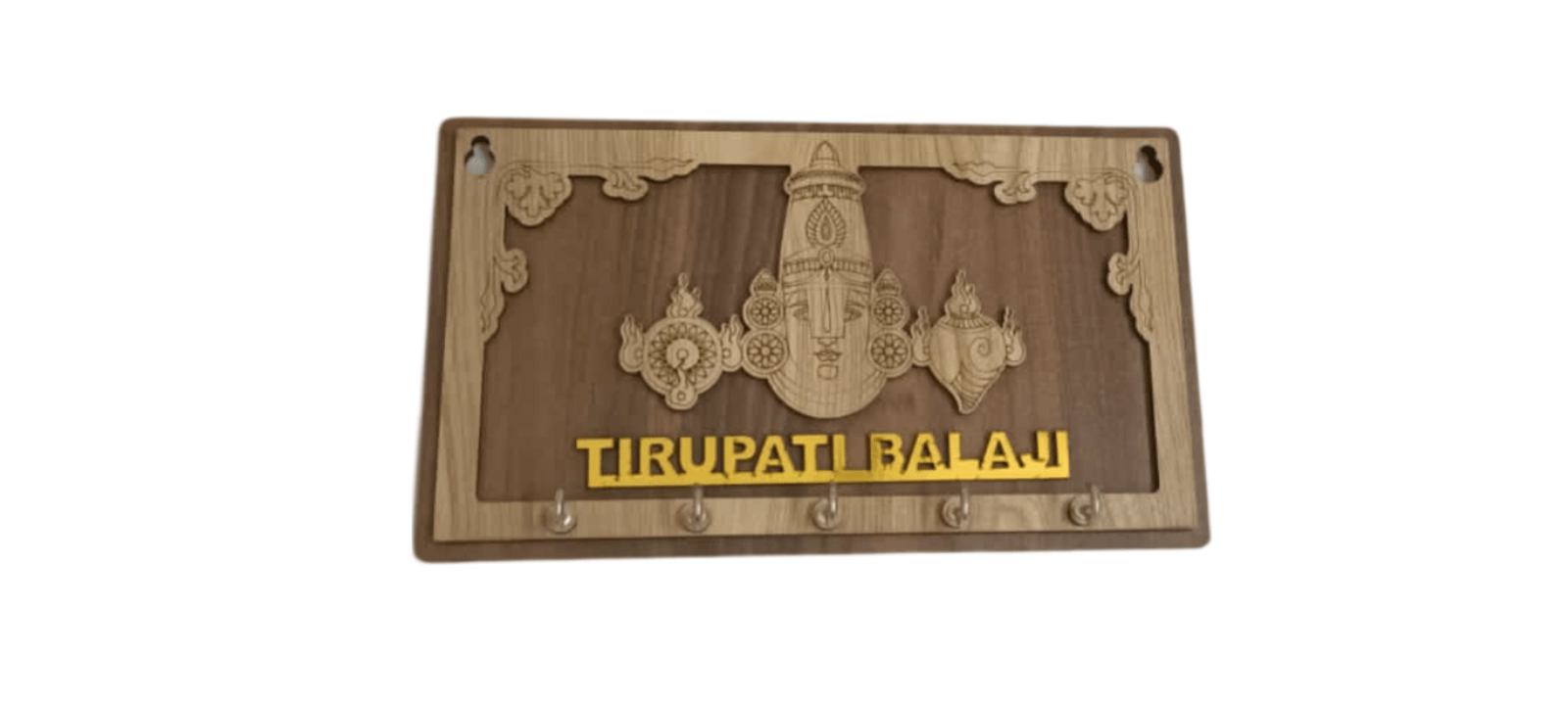 Wooden Lord Balaji Key Holder