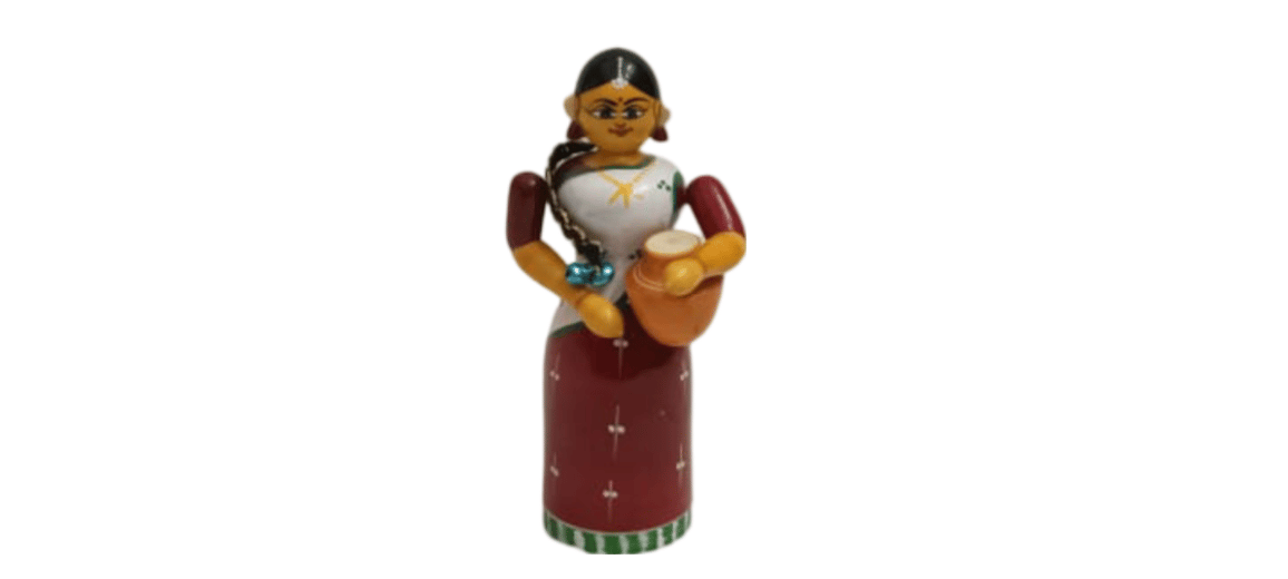 Wooden Lady with Pot