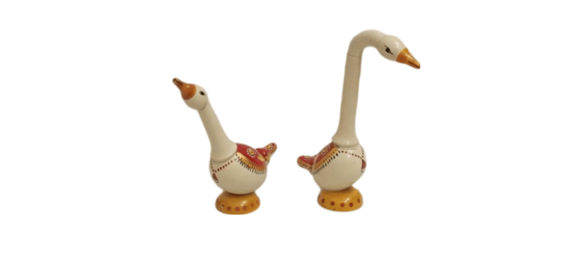 Handcrafted Wooden Swans