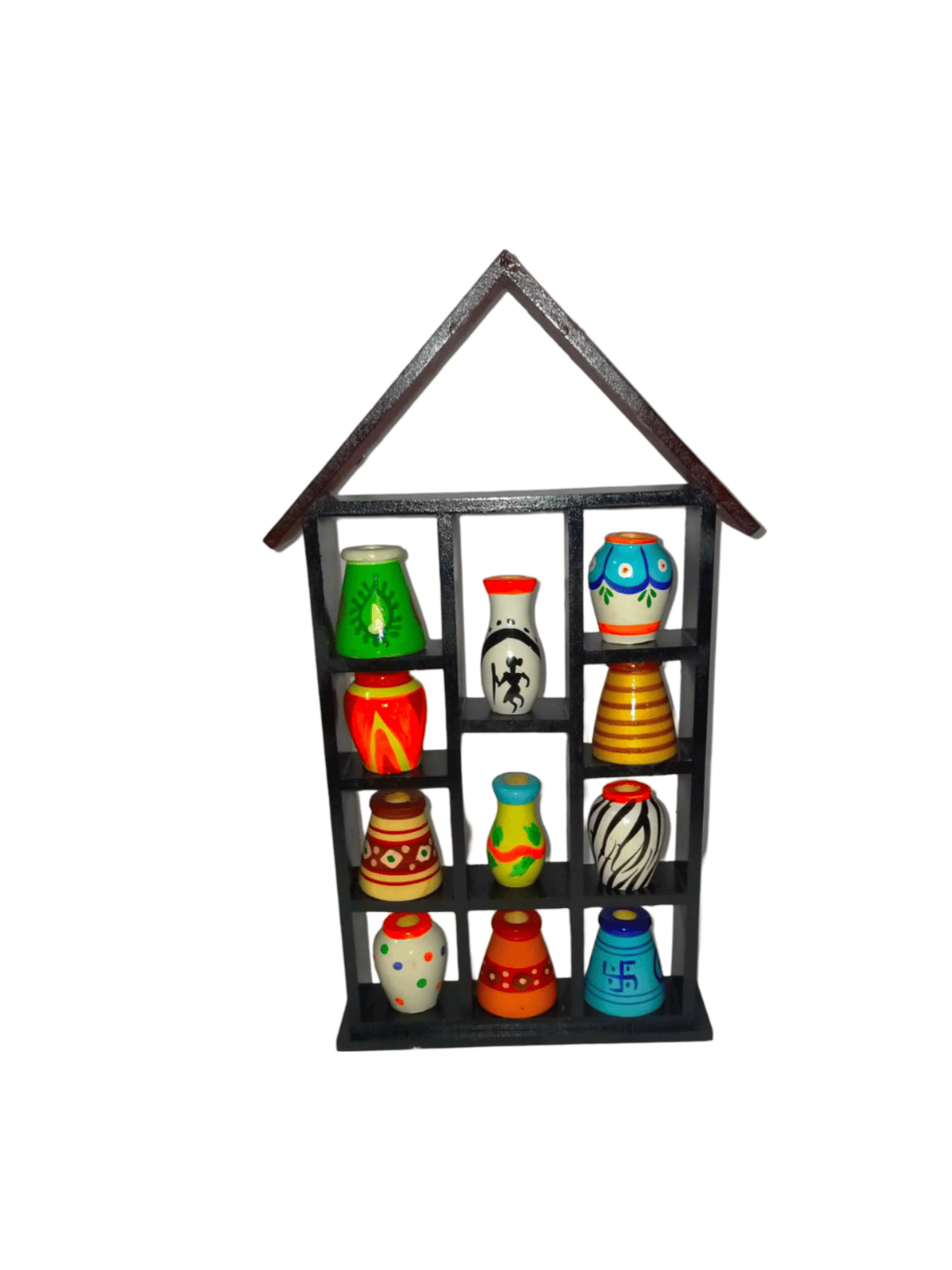 Wooden Hand-Painted Vases