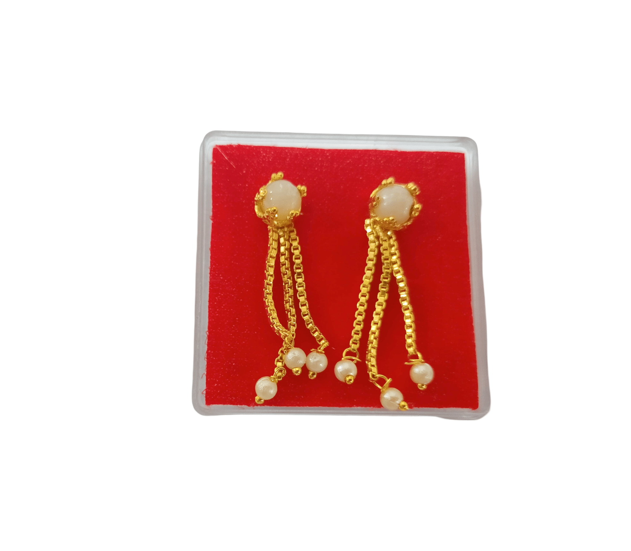Gold-Plated Pearl Drop Earrings