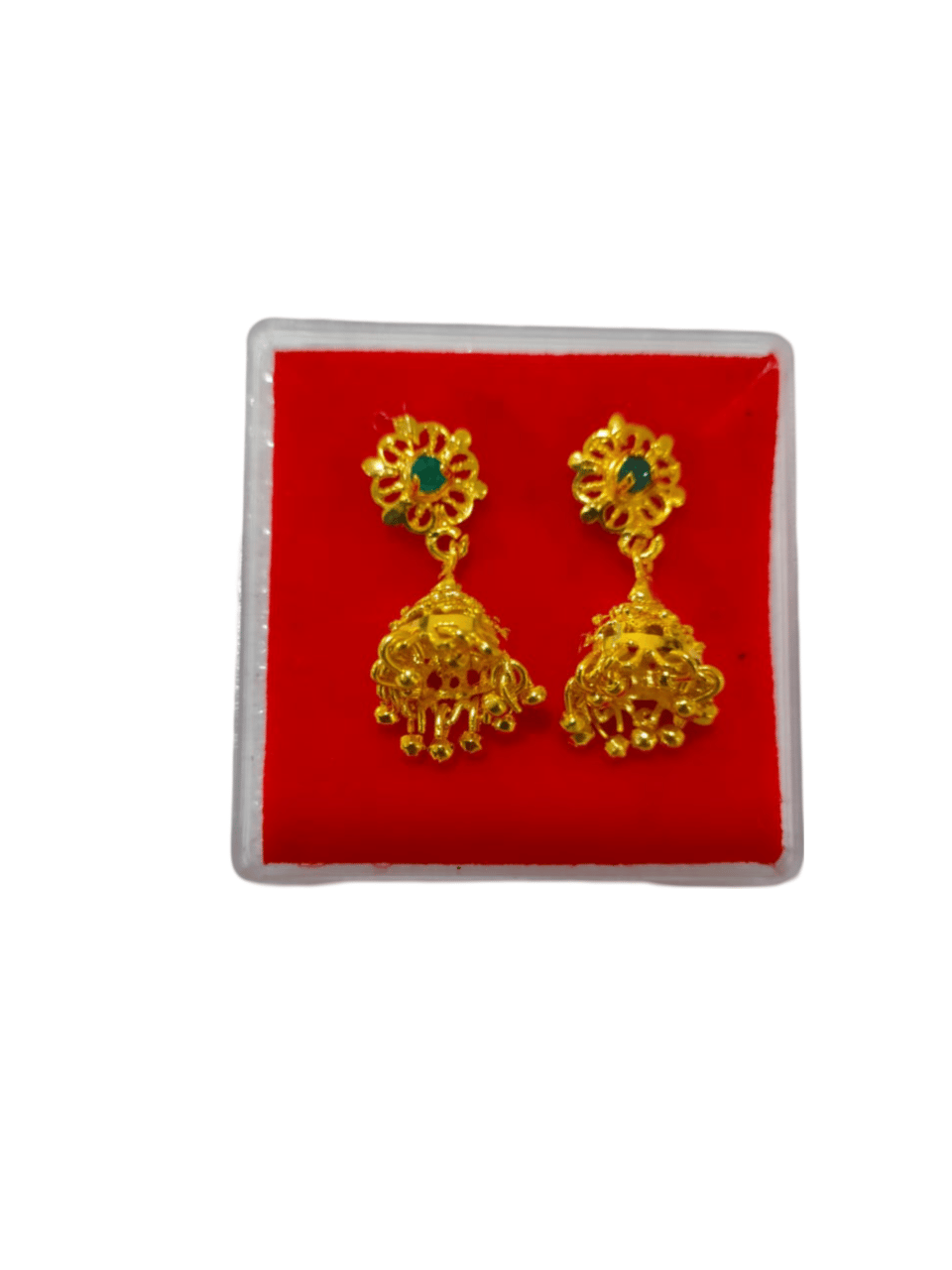 Gold Plated Meenakari Jhumka Earrings