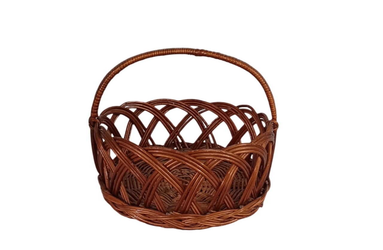 Wicker Picnic Basket with Lid and Handle