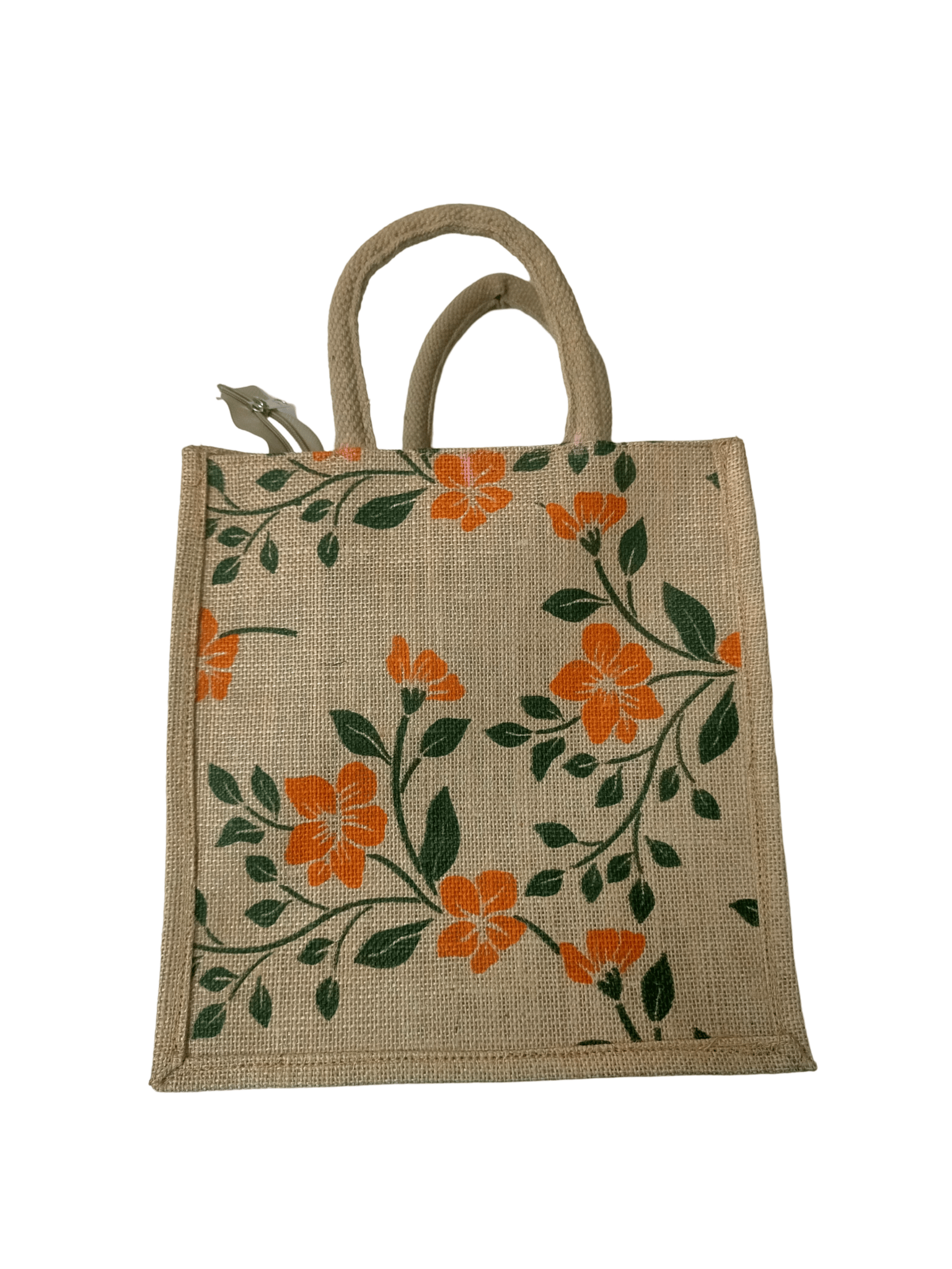 Jute Lunch Bag with Zipper