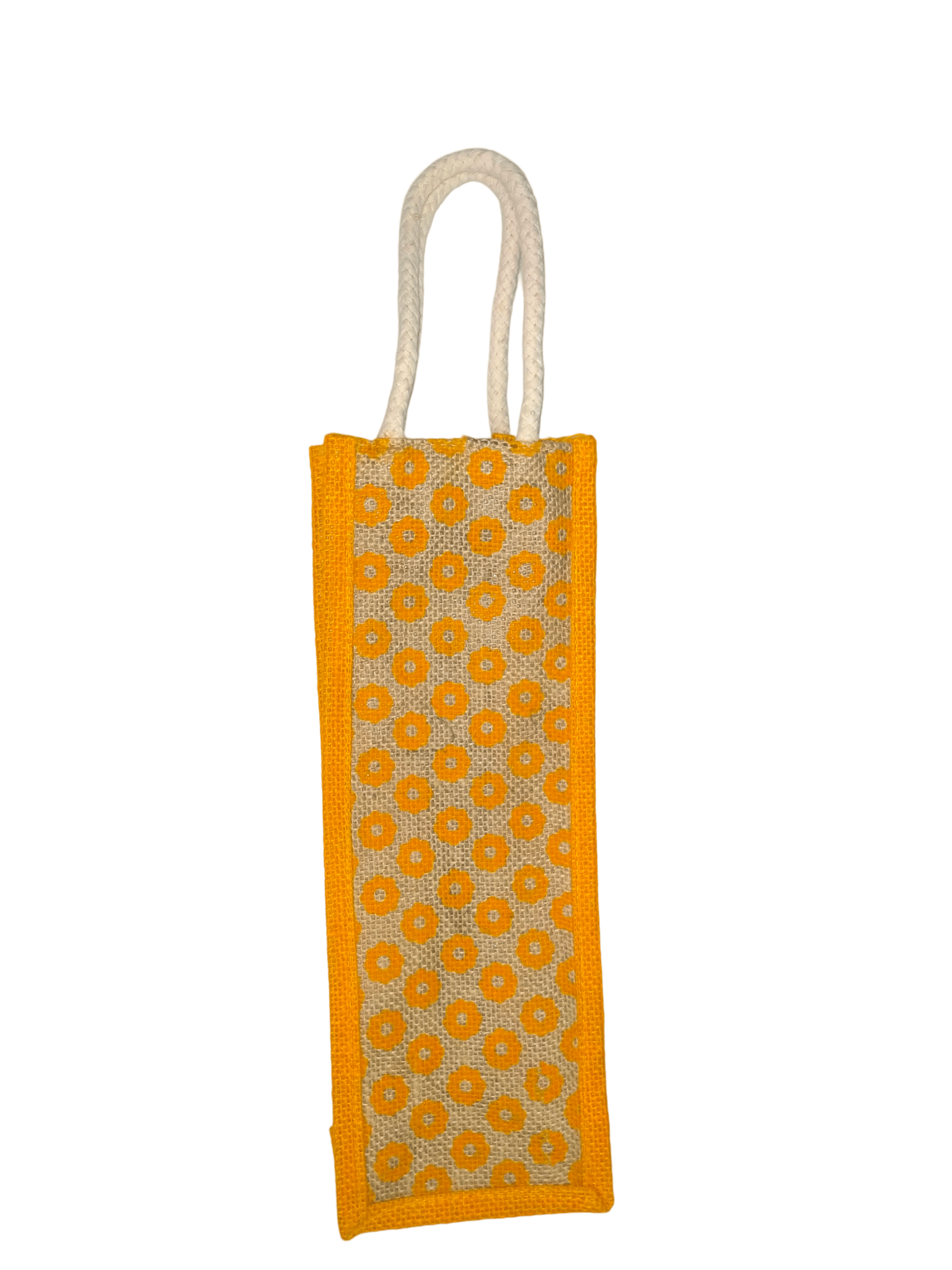Orange Jute Water Bottle Bag